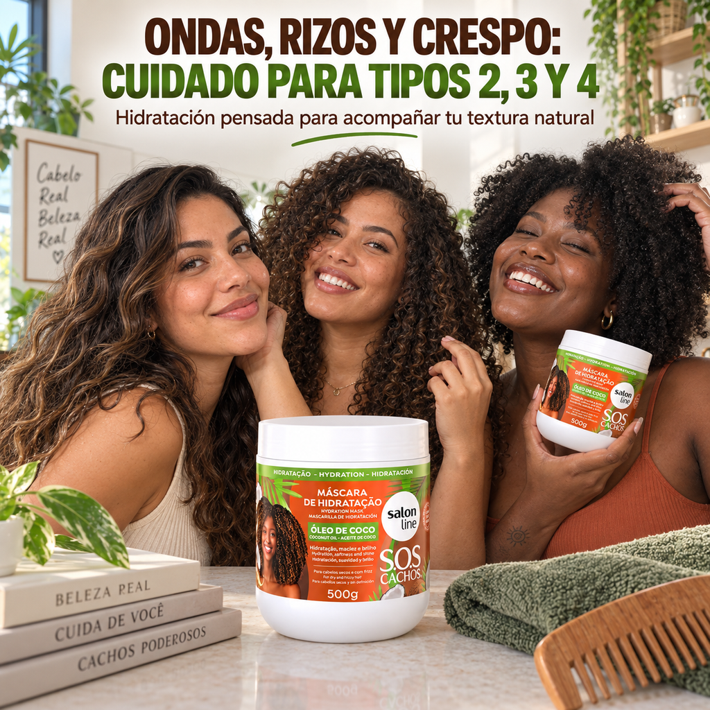 Salon Line – Mascarilla Hidratante para Cabello Rizado con Coco 500 g
