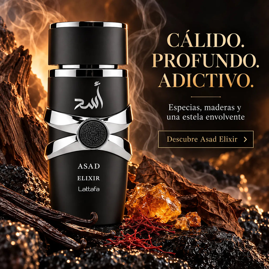 Lattafa – Perfume Árabe para Hombre Asad Elixir de Larga Duración 100 ml + Atomizador 5 ml