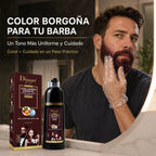 DISAAR– Champú Color Rojo Borgoña con Colágeno y Aceite de Argán para Cabello y Barba 400ml