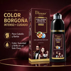 DISAAR– Champú Color Rojo Borgoña con Colágeno y Aceite de Argán para Cabello y Barba 400ml