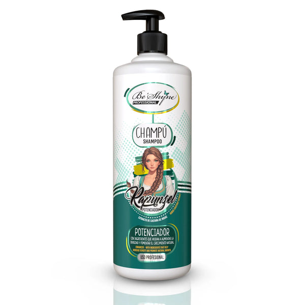 Be´Shyne® – Champú Rapunzel Potenciador con Biotina y Castaño de Indias para Cabello Frágil 1000ml/500ml