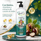 Be´Shyne® – Champú Rapunzel Potenciador con Biotina y Castaño de Indias para Cabello Frágil 1000ml/500ml