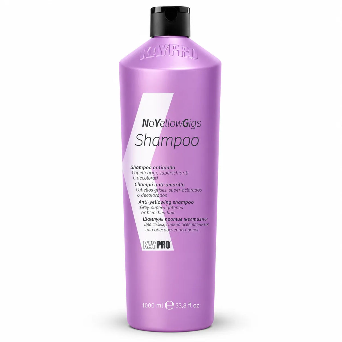KayPro – Champú Antiamarillo No Yellow Gigs para Cabellos Rubios y Grises 1000 ml