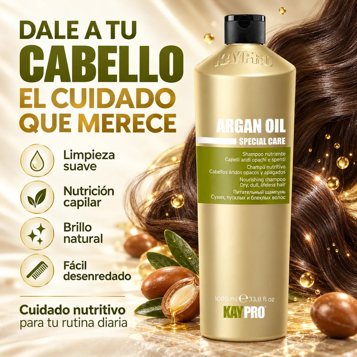 Kaypro Special Care – Champú con Aceite de Argán Nutritivo 1000 ml