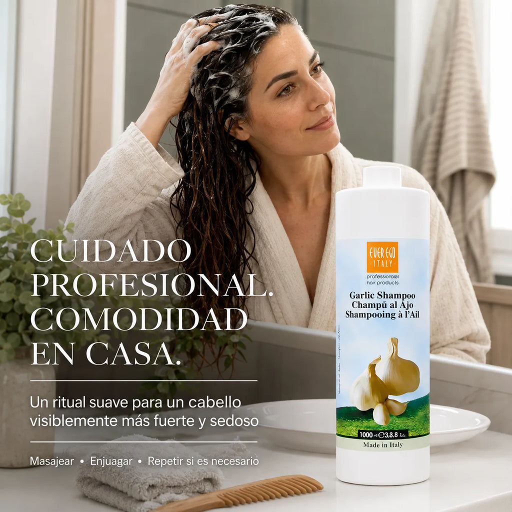 Champú Regenerador al Ajo – Fortalece, Nutre y Revitaliza el Cabello Tratado | 1000/300 ml