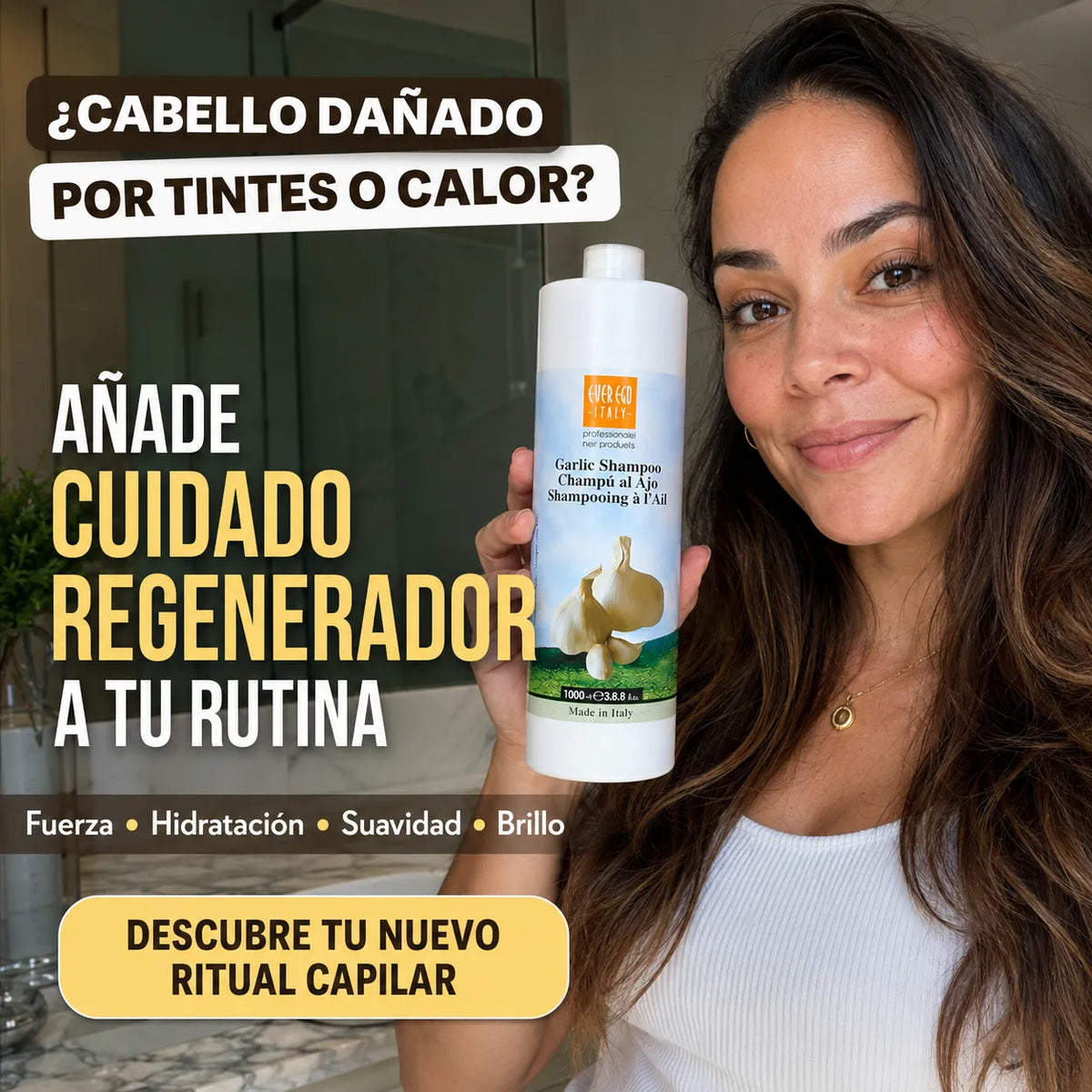 Champú Regenerador al Ajo – Fortalece, Nutre y Revitaliza el Cabello Tratado | 1000/300 ml