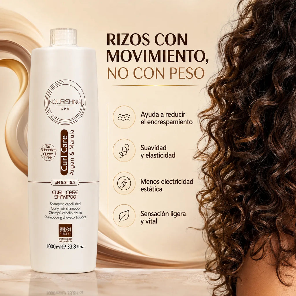 Ever Ego Italy – Champú para Cabello Rizado Antiencrespamiento 1000 ml