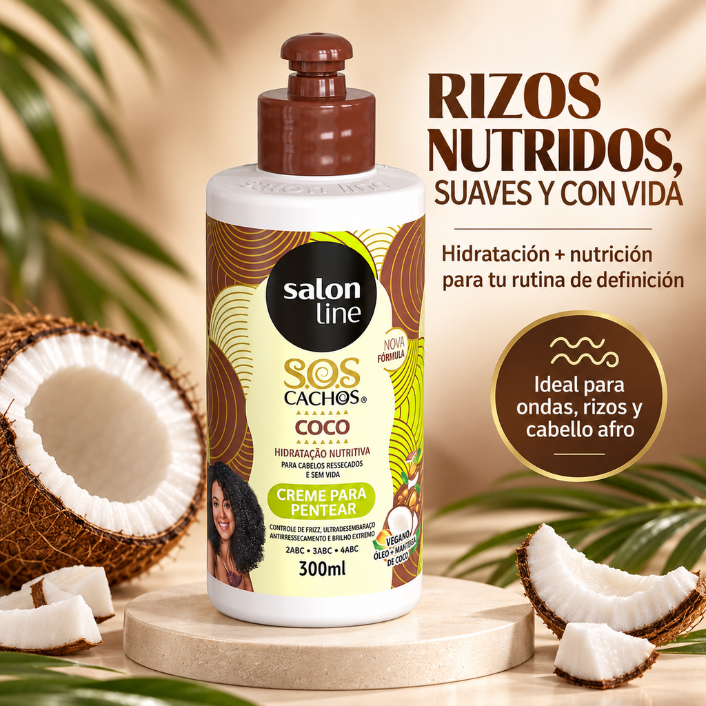 Salon Line – Crema para Peinar Cabello Rizado con Coco 300 ml