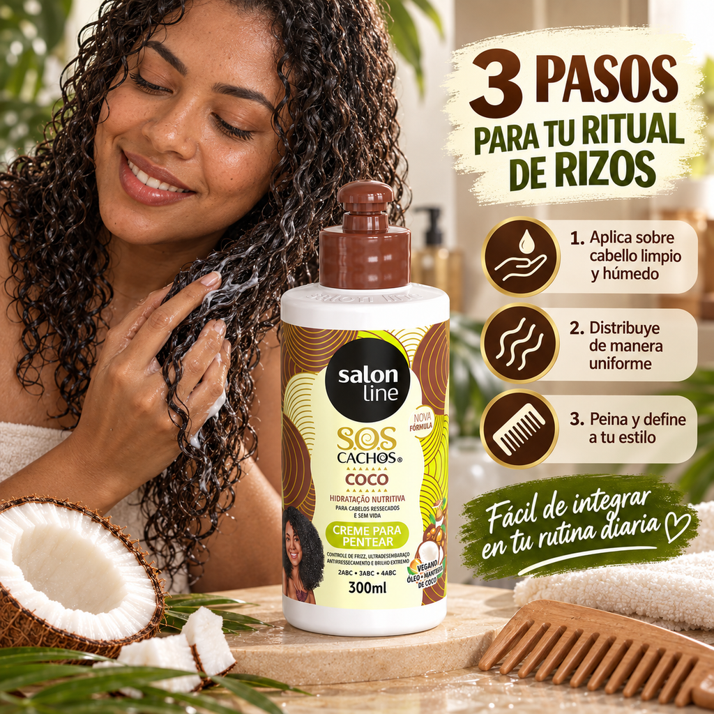 Salon Line – Crema para Peinar Cabello Rizado con Coco 300 ml