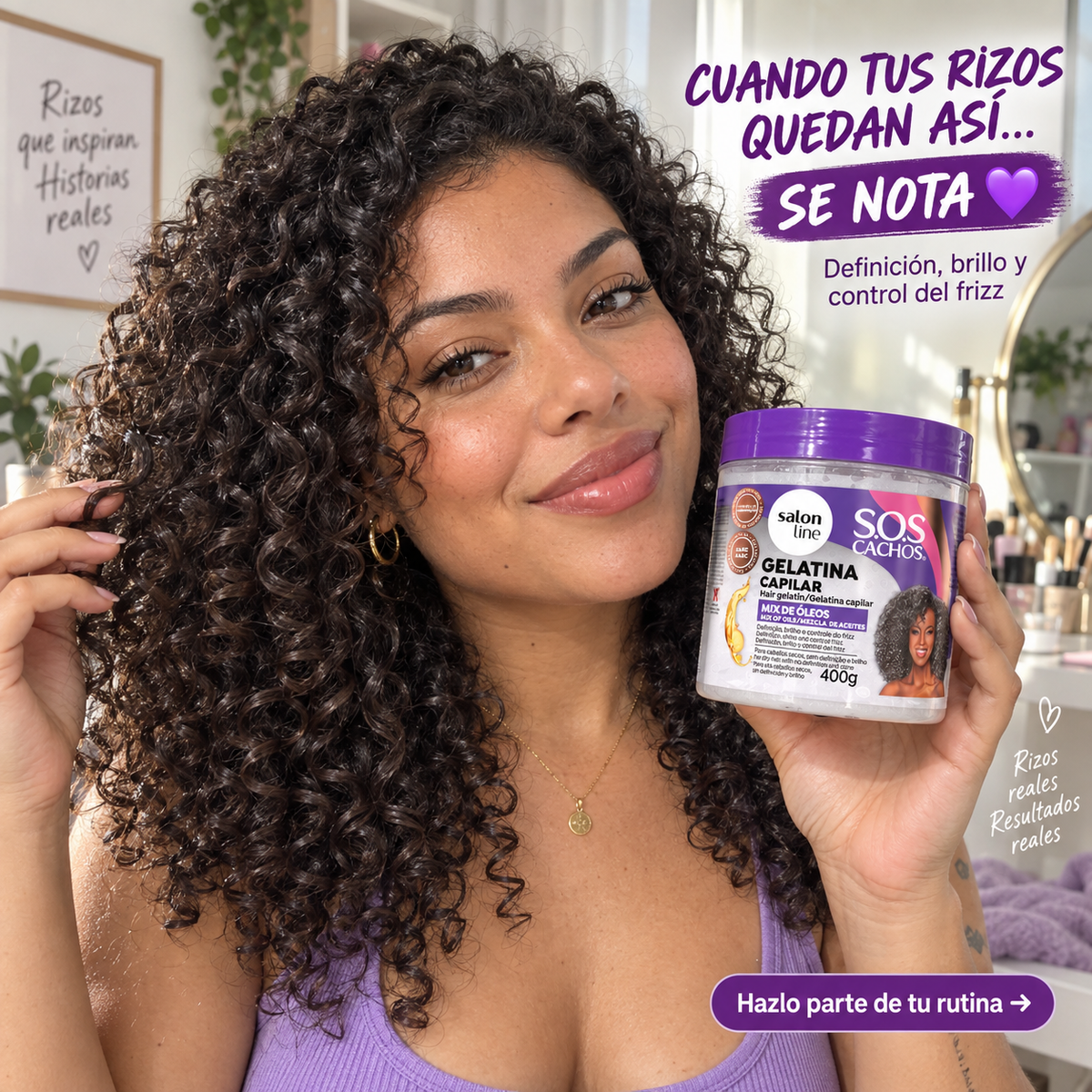 Salon Line – Gelatina para Cabello Rizado con Definición y Control del Frizz 400 g