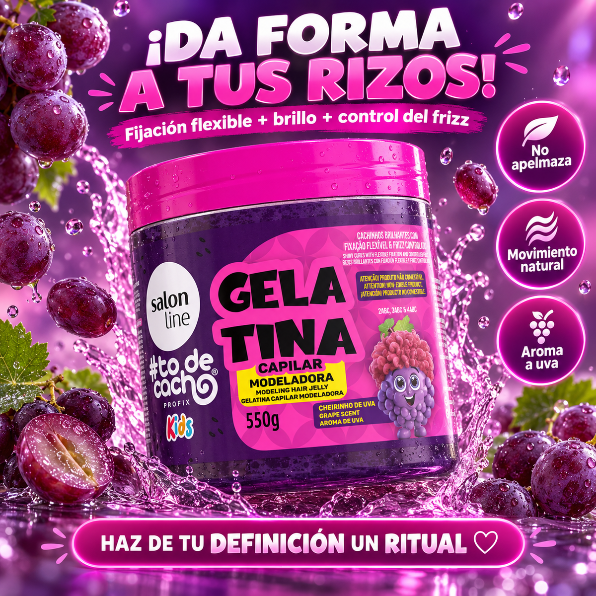 Salon Line – Gelatina capilar para rizos con fijación flexible 550 g
