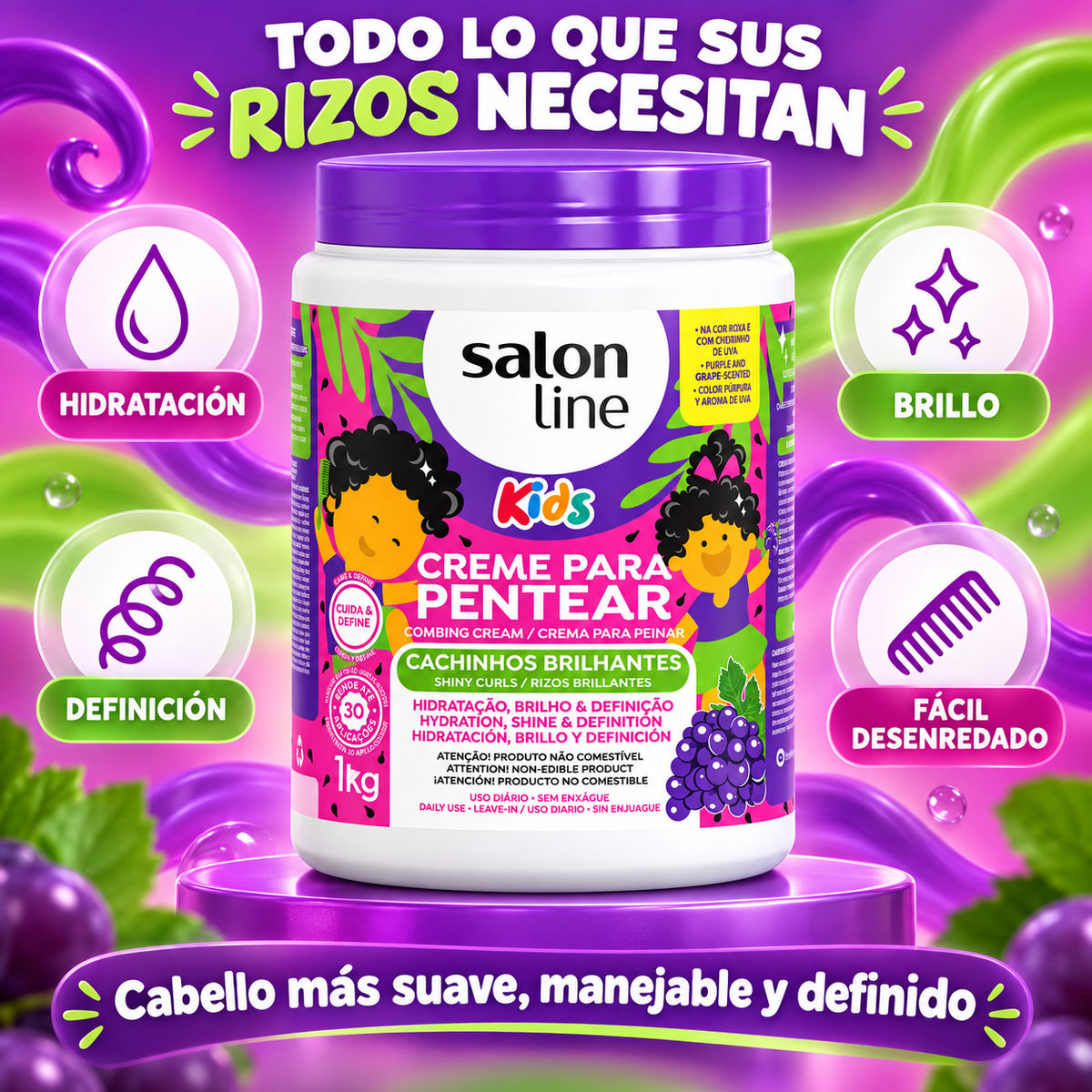 Salon Line – Crema para Peinar Rizos Infantiles con Hidratación y Definición 1 kg