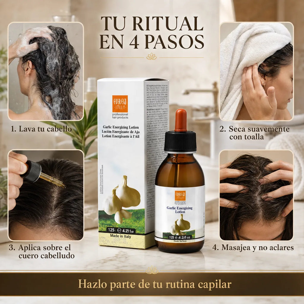 Ever Ego Italy – Loción Capilar Energizante de Ajo Fortalecedora para Cuero Cabelludo 125 ml