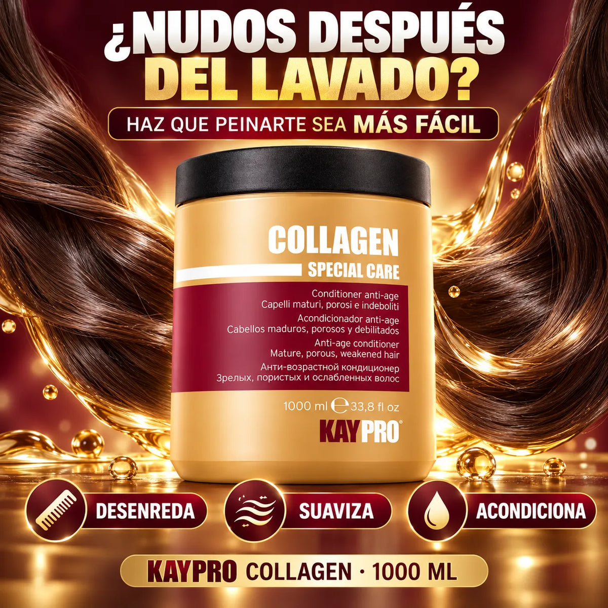 Kaypro Special Care Collagen – Acondicionador Desenredante y Suavizante 1000 ml