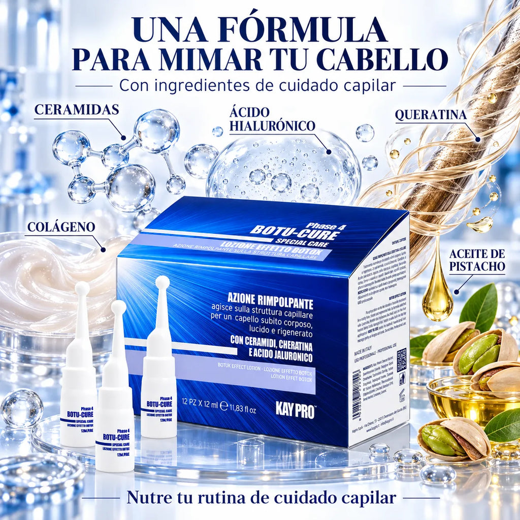 Kaypro – Ampollas para Cabello Dañado Botu-Cure Fase 4 12x12ml
