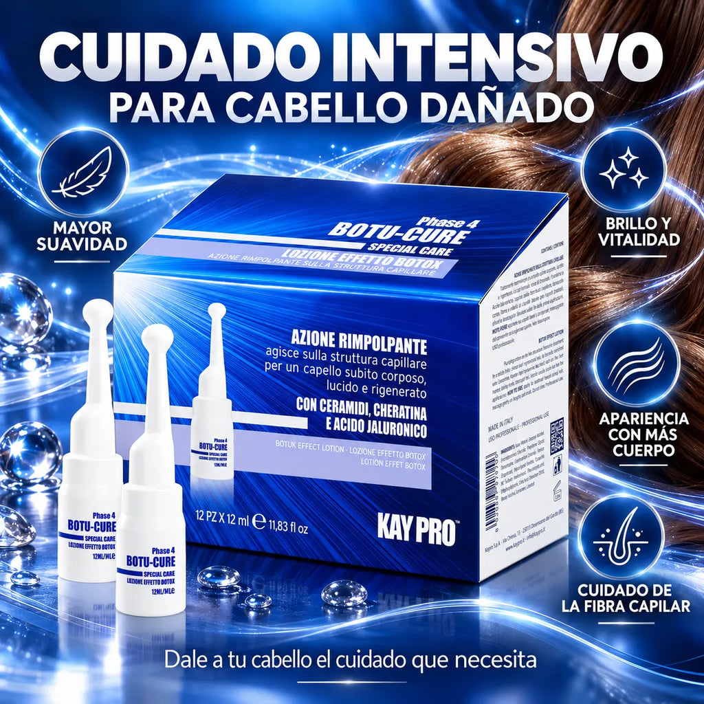 Kaypro – Ampollas para Cabello Dañado Botu-Cure Fase 4 12x12ml