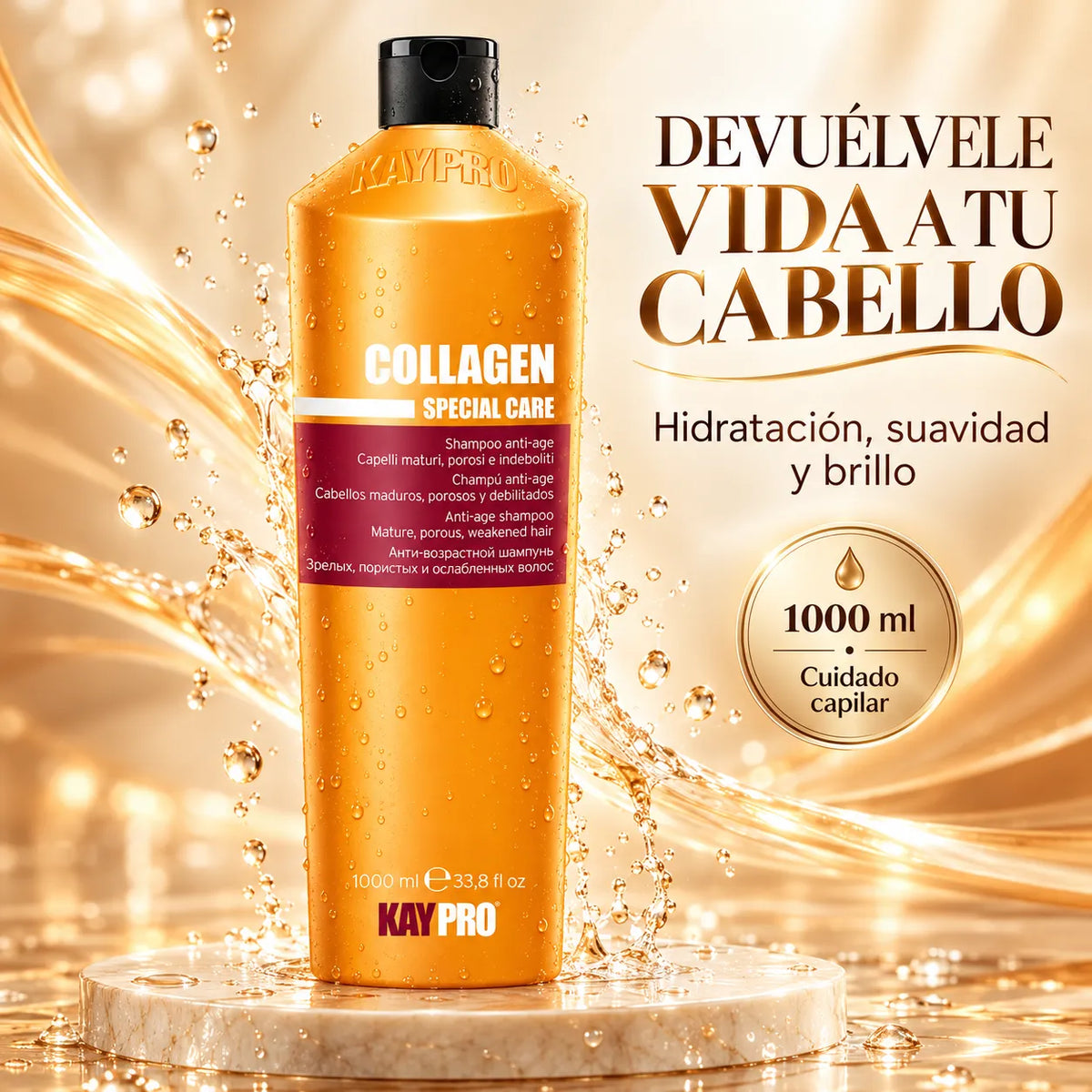 KAYPRO – Champú para cabello frágil Collagen Special Care 1000 ml