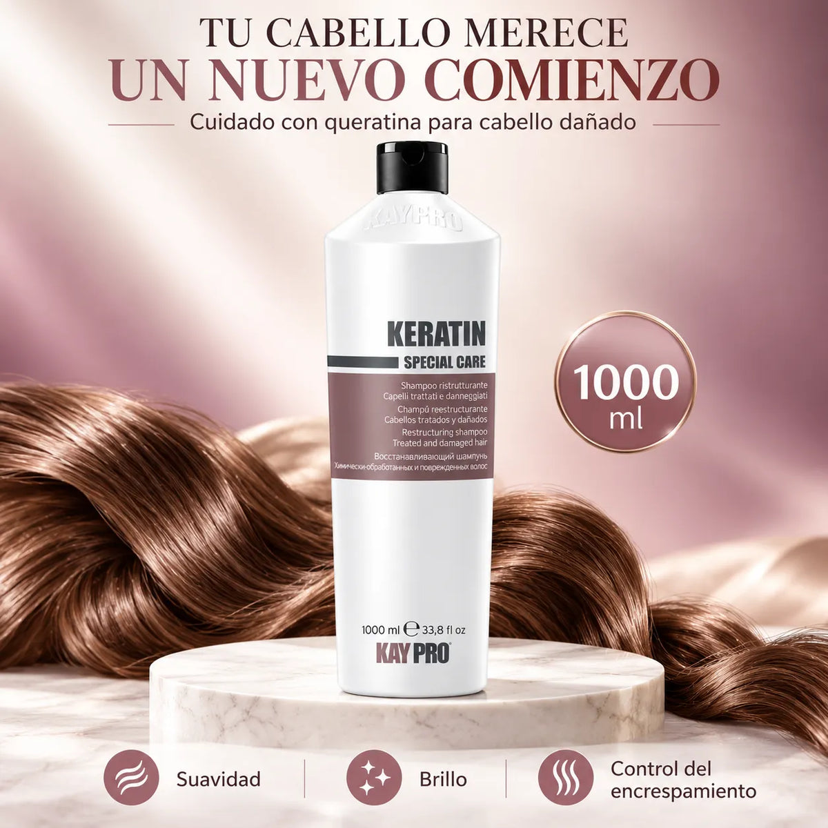 Kaypro – Champú para Cabello Dañado con Keratina 1000 ml