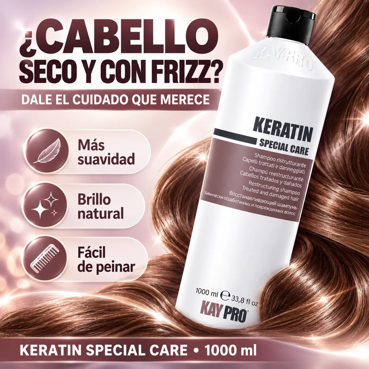 Kaypro – Champú para Cabello Dañado con Keratina 1000 ml