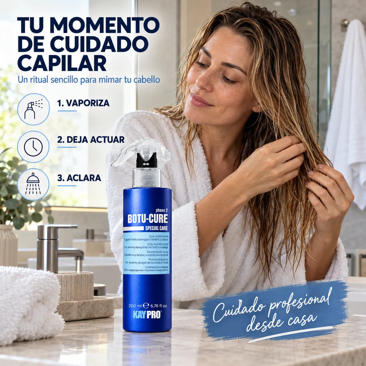 KAYPRO – Spray Reconstructor Capilar Botu-Cure Phase 2 para Cabello Dañado 200ml