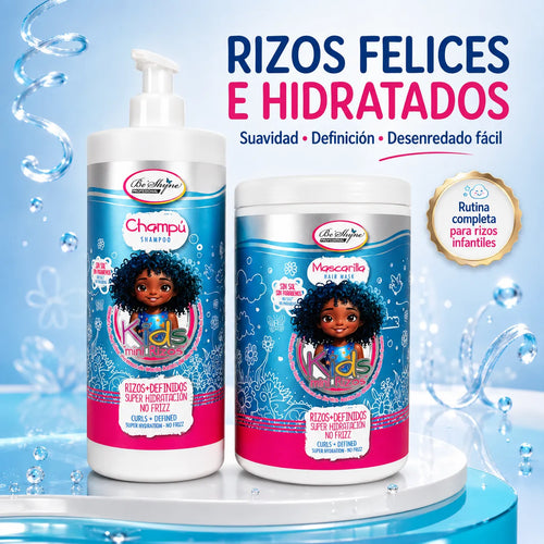 Be'Shyne Kids Mini Rizos, pack de champú y mascarilla para rizos infantiles - imagen 2