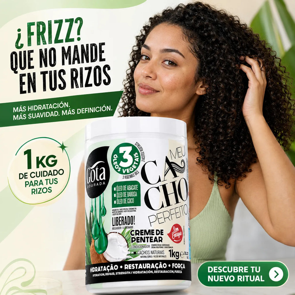 Gota Dourada – Crema para Peinar Cabello Rizado Fino Meu Cacho Perfeito 1kg