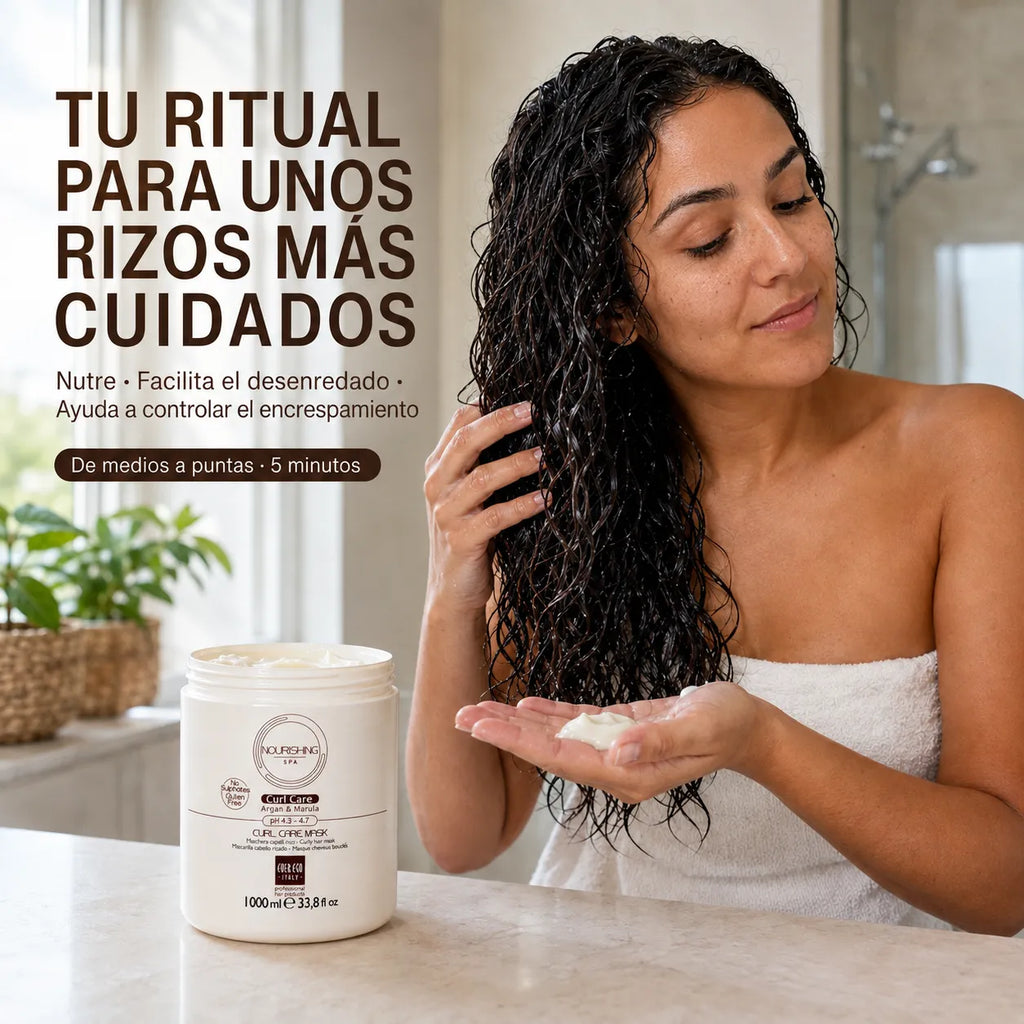 Ever Ego Italy – Mascarilla para Cabello Rizado Nutritiva y Antiencrespamiento 1000 ml