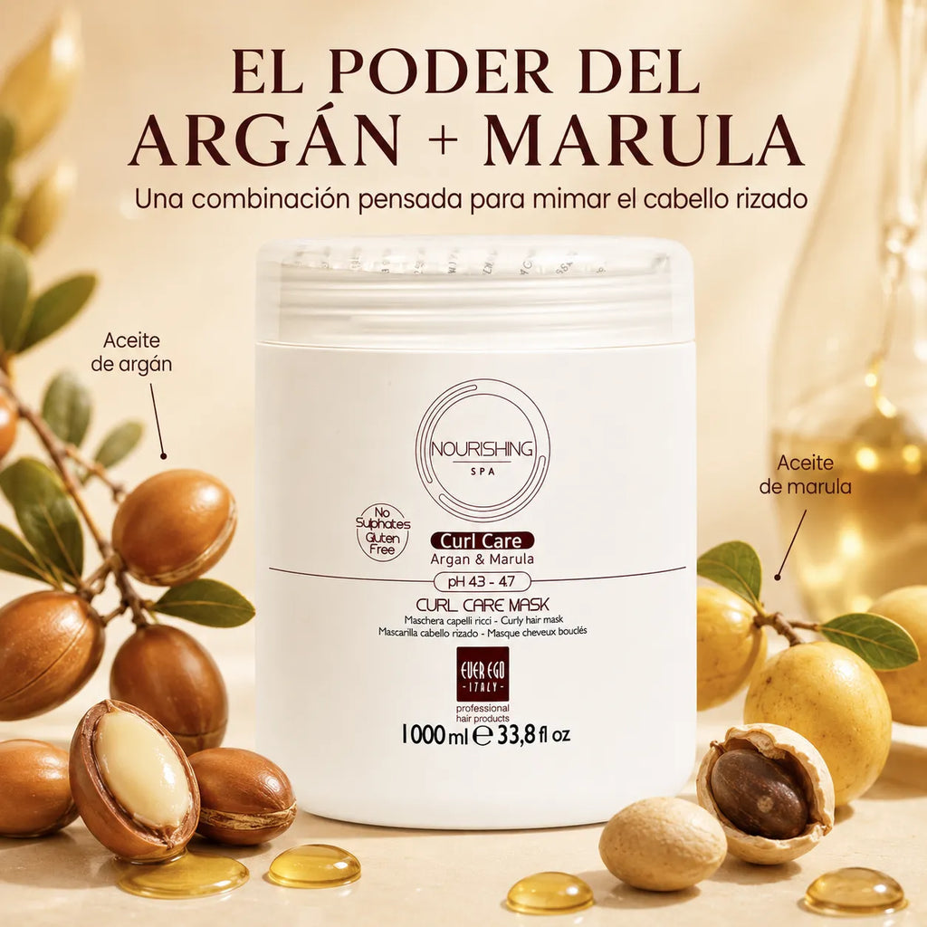 Ever Ego Italy – Mascarilla para Cabello Rizado Nutritiva y Antiencrespamiento 1000 ml