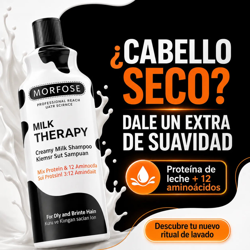 MORFOSE – Champú para cabello seco Milk Therapy con hidratación y suavidad 500/1000 ml