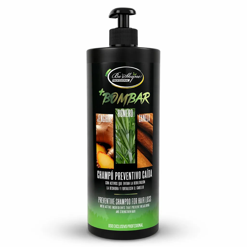 Be’Shyne – Champú +Bombar Nutritivo con Romero para Fortalecer y Cuidar el Cabello 1000 ml